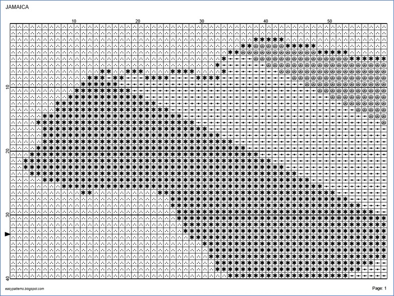 EASY PATTERNS Jamaica Flag Coat Of Arms Cross stitch Pattern - Coat Of Arms Cross Stitch Patterns