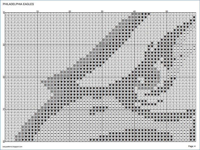 EASY PATTERNS Philadelphia Eagles Cross stitch Pattern - Philadelphia Eagles Cross Stitch Pattern