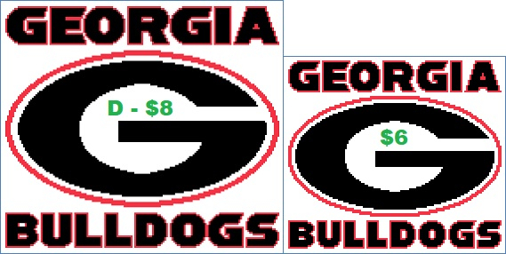 EASY PATTERNS University Of Georgia Bulldogs Cross stitch Pattern - Georgia Bulldog Cross Stitch Patterns