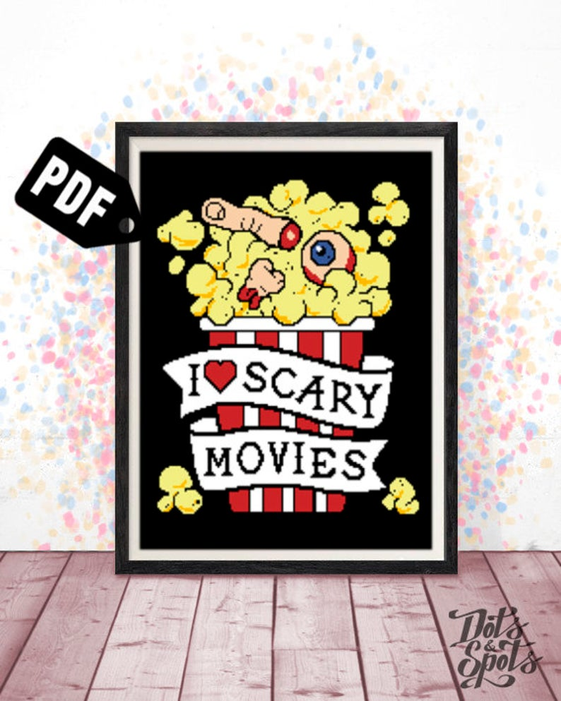 Easy Stitch Star Stitch Scary Movies Horror Movies Disney Cross  - Horror Movie Cross Stitch Pattern