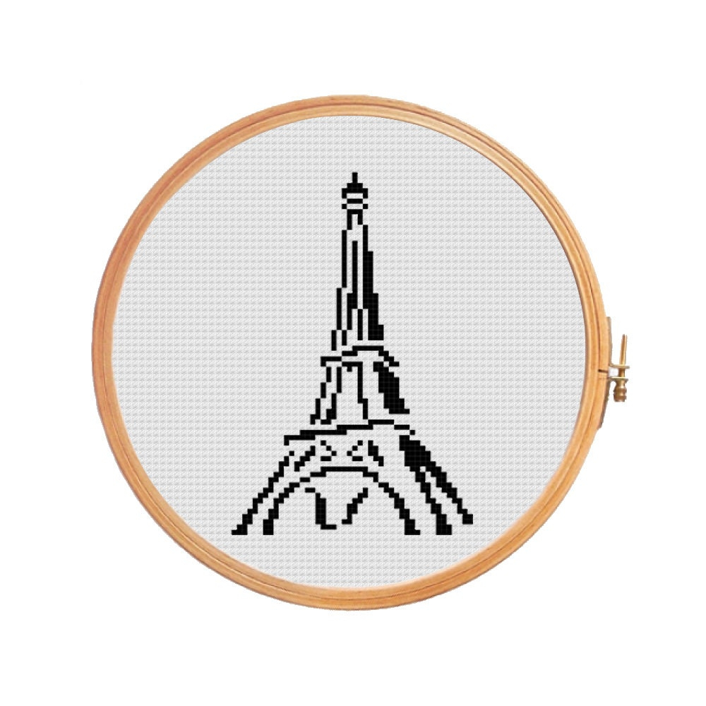Eiffel Tower Paris France Cross Stitch Pattern Art - Eiffel Tower Cross Stitch Pattern Free