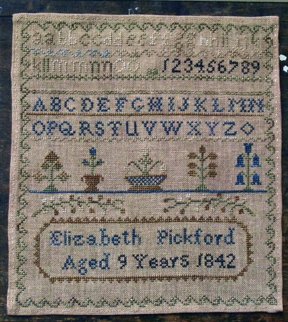 Elizabeth Pickford 1842 Reproduction Sampler By Pineberry Lane Counted  - Pineberry Lane Cross Stitch Patterns