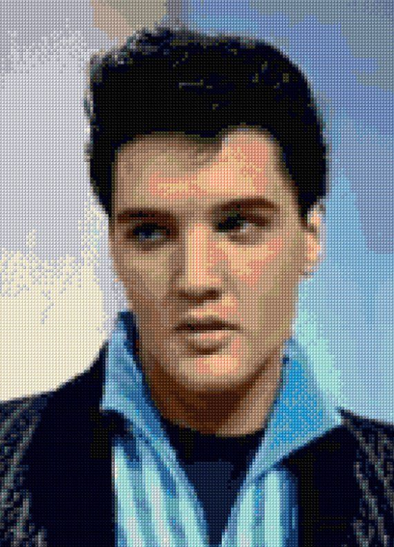 Elvis Presley Portrait Cross Stitch Pattern PDF Instant Etsy  - Elvis Presley Cross Stitch Patterns