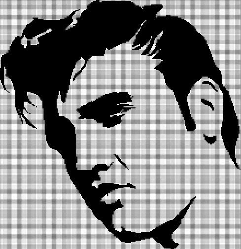 Elvis Presley Silhouette Cross Stitch Pattern In Pdf Cross Stitch  - Elvis Presley Cross Stitch Patterns