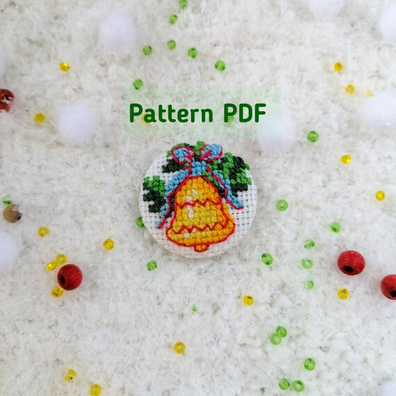Embroidered Pattern Bell Cross Stitch Mini PDF New Etsy - Large Cross Stitch Bell Free Pattern