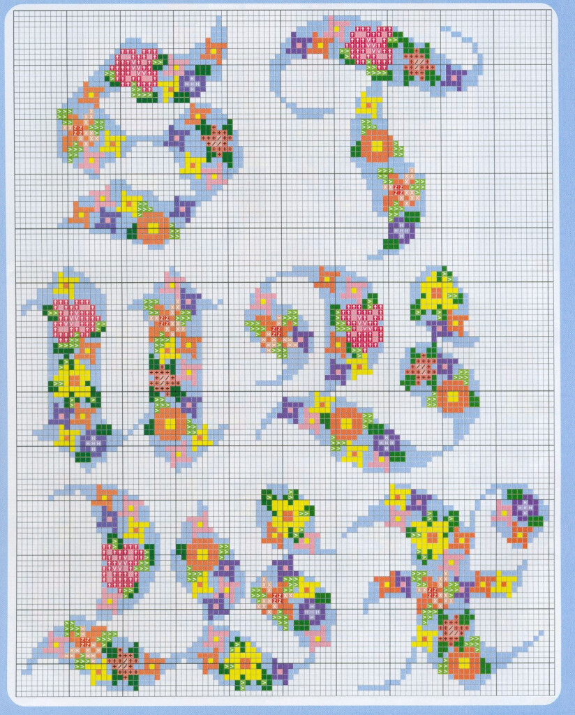 Fabric Print Alphabet Cross Stitch Patterns 4 6 Cross Stitch Alphabet  - Printing Cross Stitch Patterns On Fabric