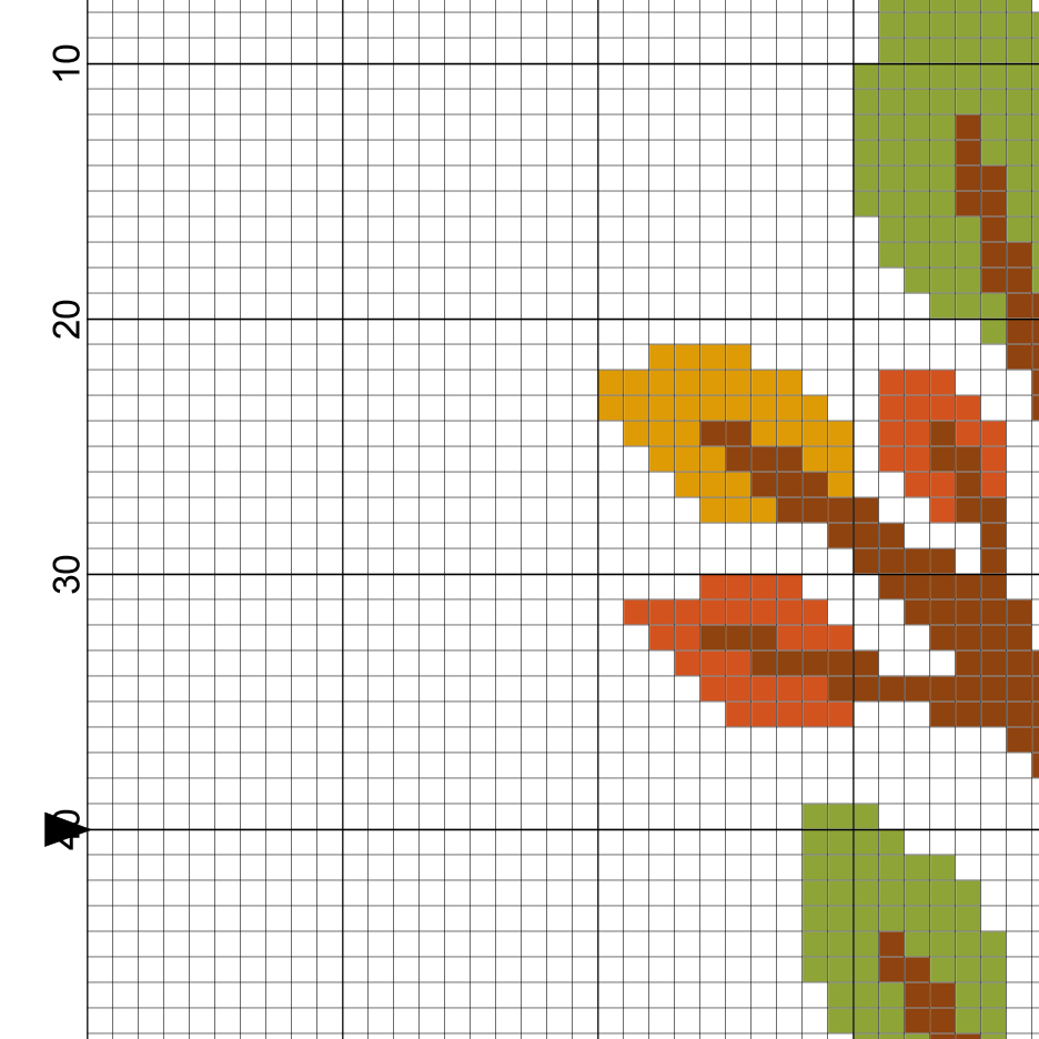 Fall Tree Leaves Cross Stitch Pattern Daily Cross Stitch - Fall Leaves Cross Stitch Pattern