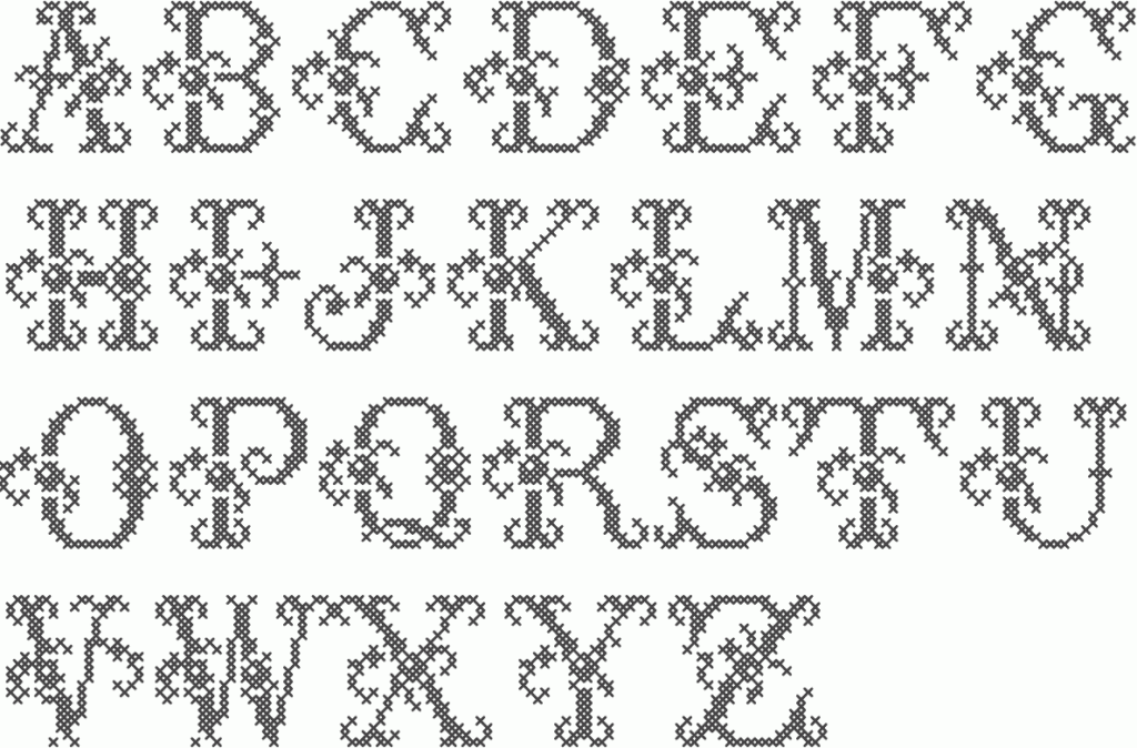 Fancy Cross Stitch Alphabet - Fancy Cross Stitch Letter Patterns