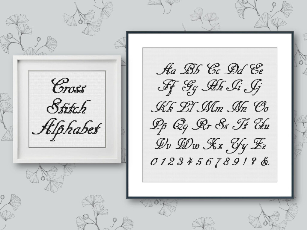 Fancy Cursive Cross Stitch Alphabet Pattern Handwriting Cross Stitch  - Cross Stitch Cursive Letters Pattern
