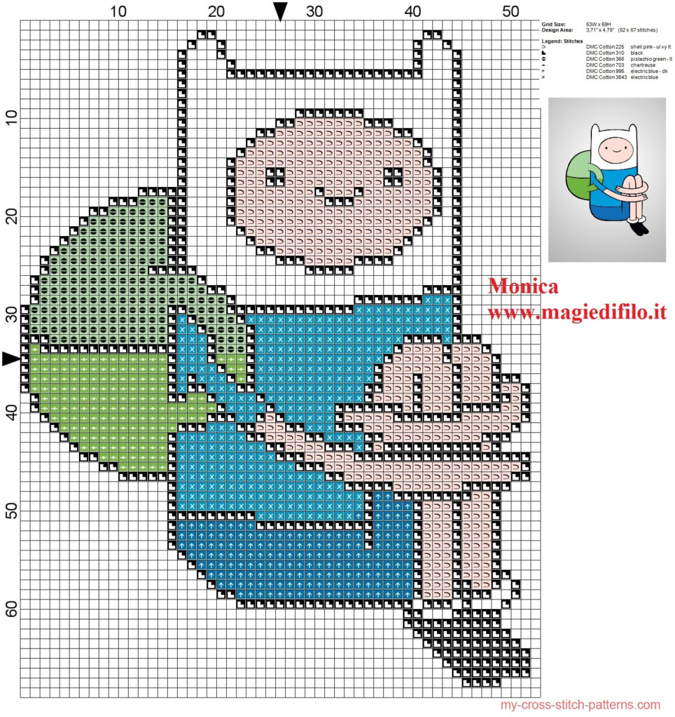 Finn The Human Adventure Time Cross Stitch Pattern Free Cross Stitch  - Adventure Time Cross Stitch Pattern