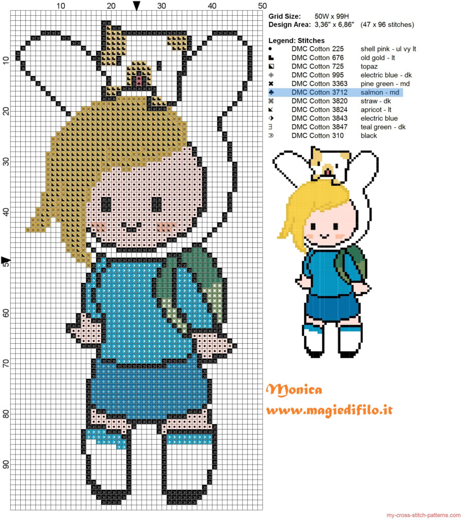 Fionna Adventure Time Cross Stitch Pattern Free Cross Stitch Patterns  - Adventure Time Cross Stitch Pattern