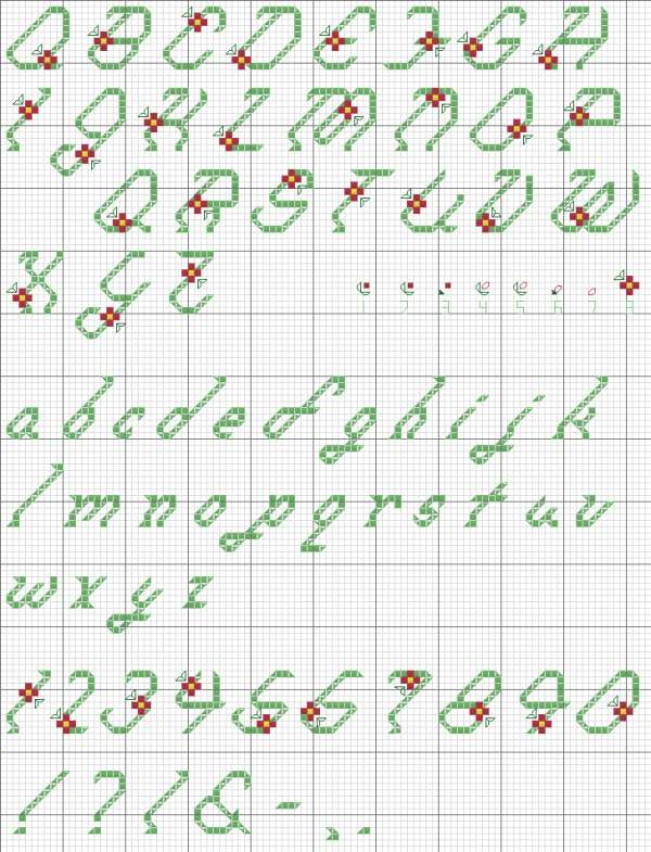 Floral Alphabet 15 Free Cross Stitch Pattern - Floral Alphabet Cross Stitch Patterns