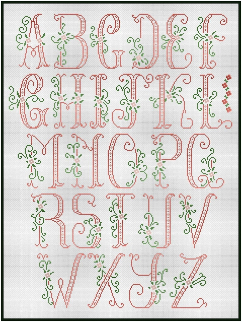 Floral Alphabet Cross Stitch Patterns Cross Stitch Patterns - Floral Alphabet Cross Stitch Patterns