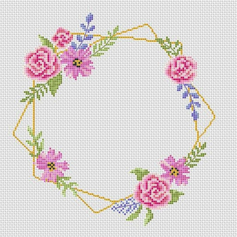 Floral Wreath Cross Stitch Pattern Pdf Flower Cross Stitch Etsy Artofit - Cross Stitch Flower Wreath Pattern