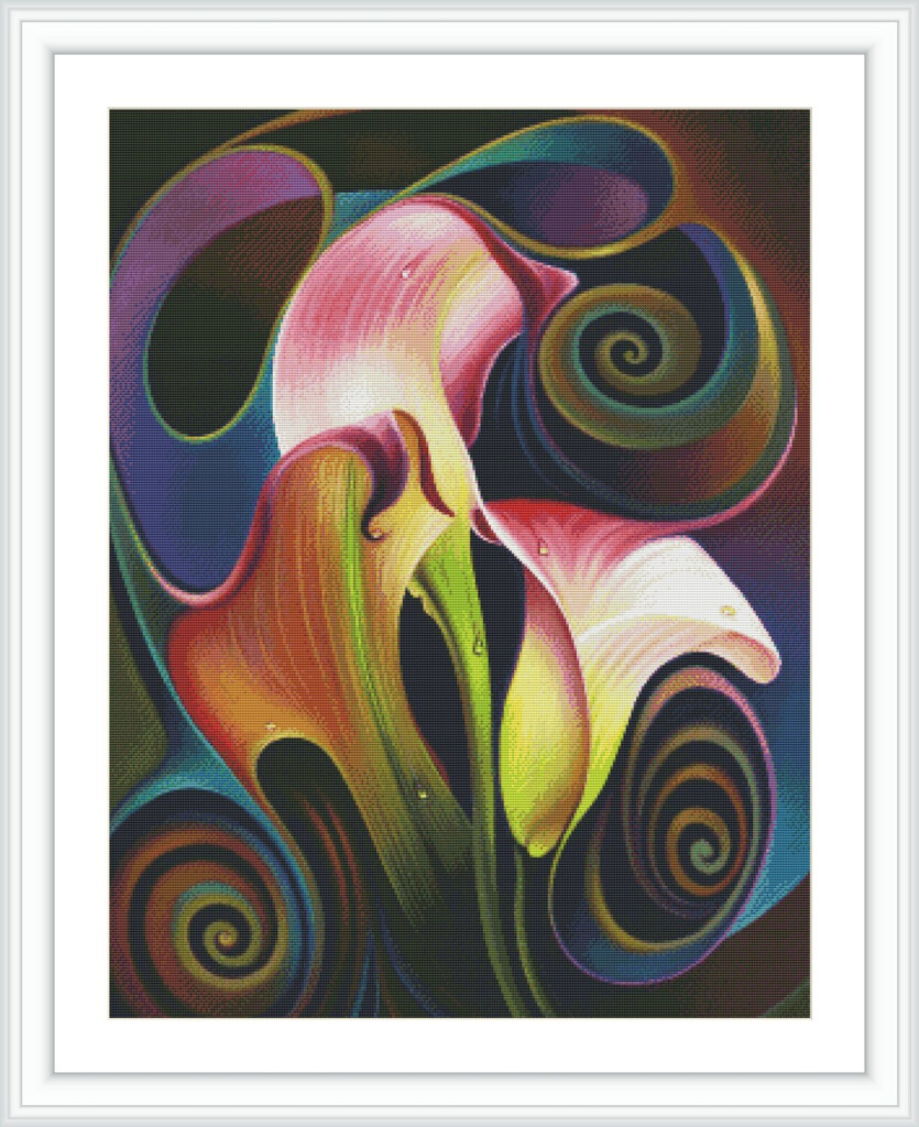 Flower Cross Stitch Pattern Large Cross Stitch Chart Etsy - Large Flower Cross Stitch Pattern