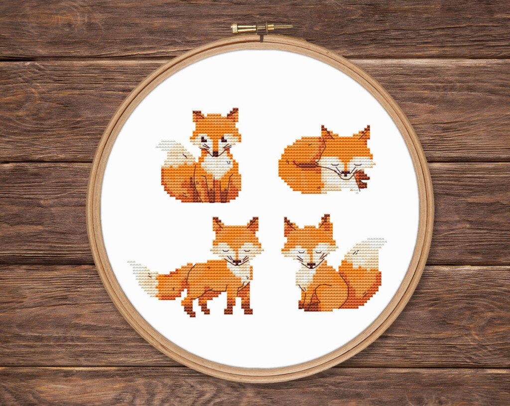 Fox Cross Stitch Patterns - Fox Collection Cross Stitch Patterns