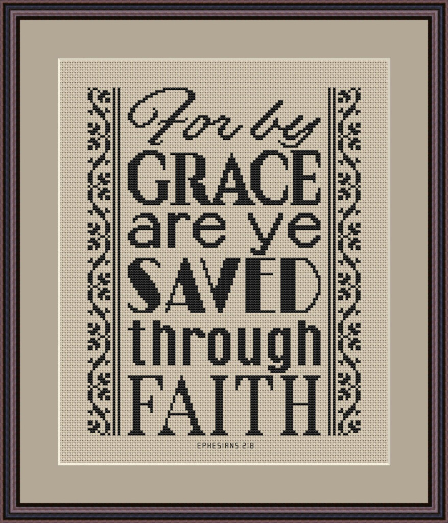 Free Bible Verse Cross Stitch Patterns Including Salvation Verses KJV  - Free Bible Verse Cross Stitch Patterns To Print