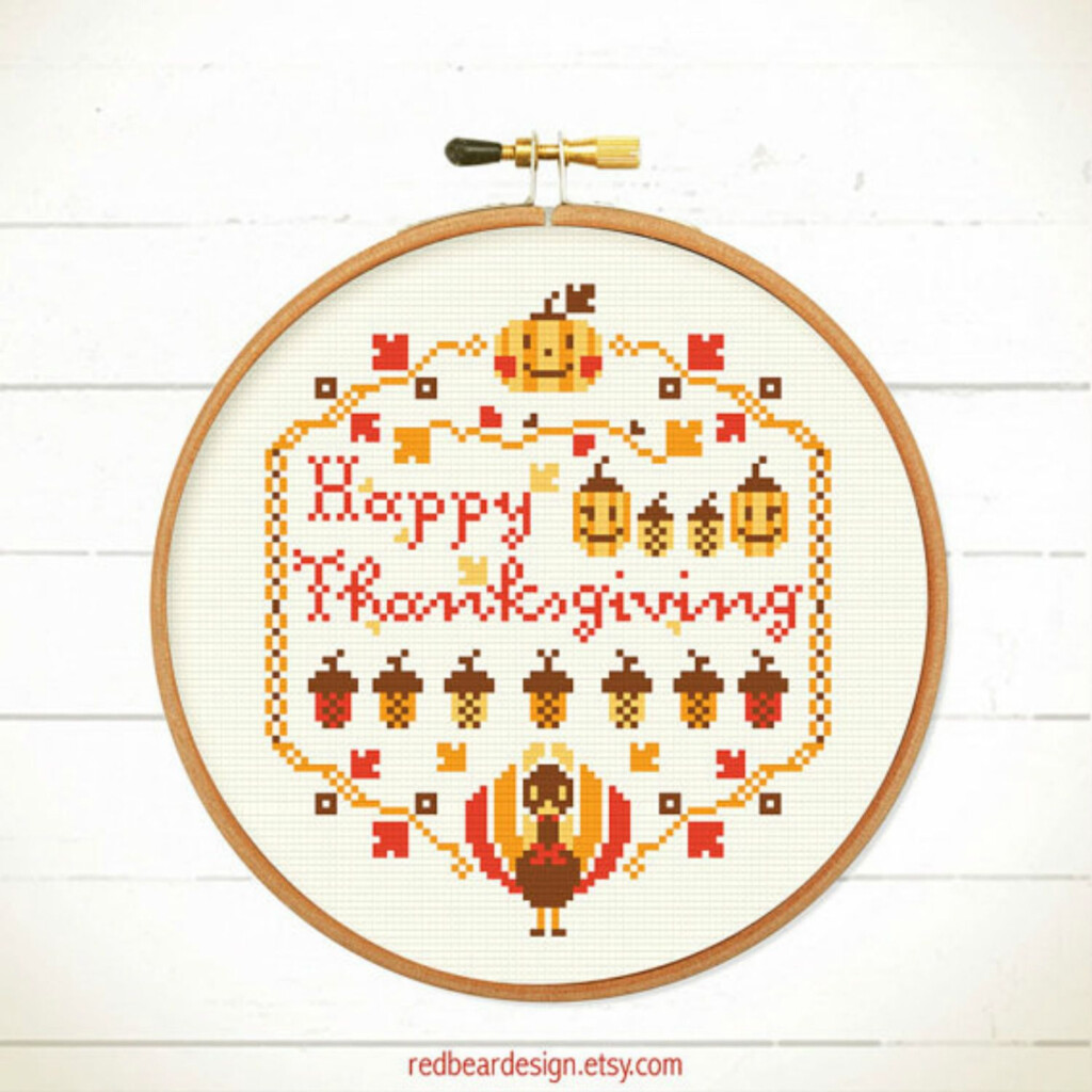 Free Counted Cross Stitch Patterns Thanksgiving 10 Themed Global  - Free Thanksgiving Counted Cross Stitch Patterns