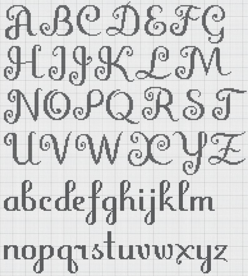 Free Cross Stitch Letters Cursive Cross Stitch Patterns - Cross Stitch Cursive Letters Pattern
