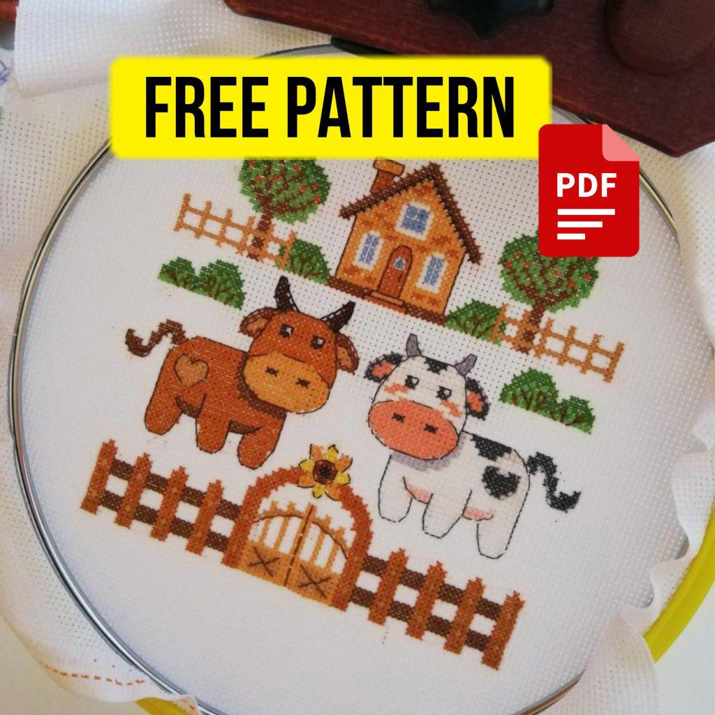  Free Cross Stitch Pattern With Cows Moo This Design Is Quite  - Reddit Free Cross Stitch Patterns