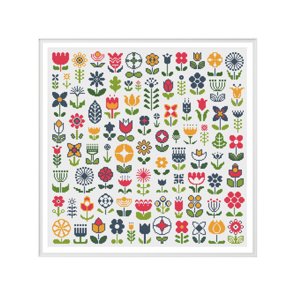 Free Cross Stitch Patterns Small Flowers Awesome Cross Stitch  - Small Flower Pattern Cross Stitch
