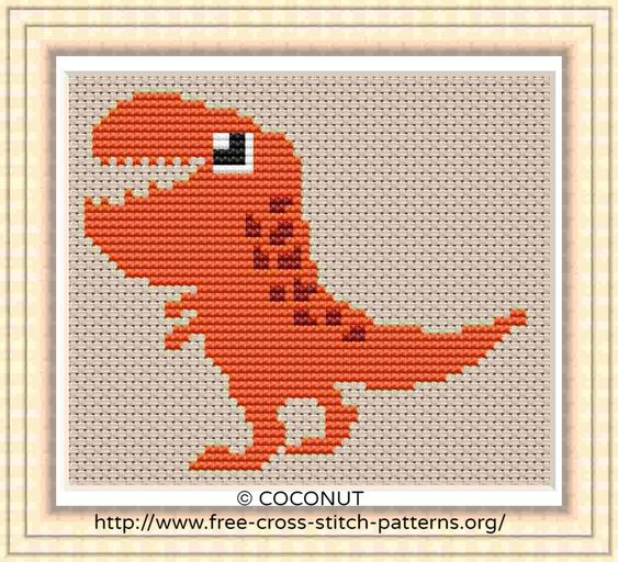 Free Dinosaur Counted Cross Stitch Patterns Cross Stitch Patterns - Dinosaur Counted Cross Stitch Patterns