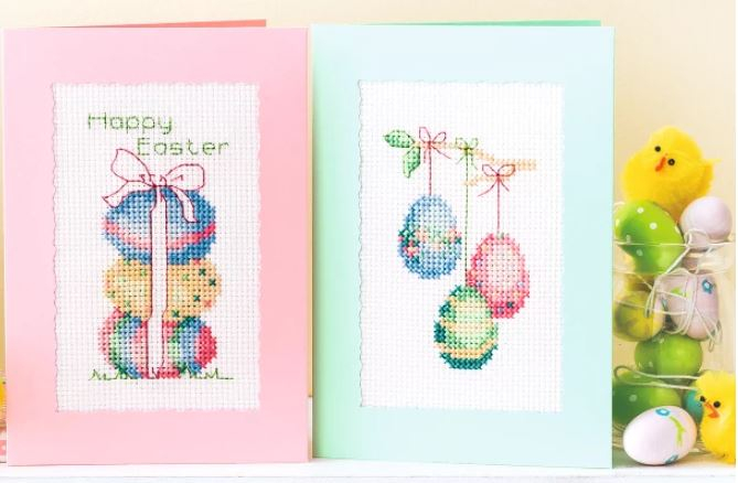 Free Easter Cards Cross Stitch Patterns Needle Woman - Free Easter Cross Stitch Patterns To Download
