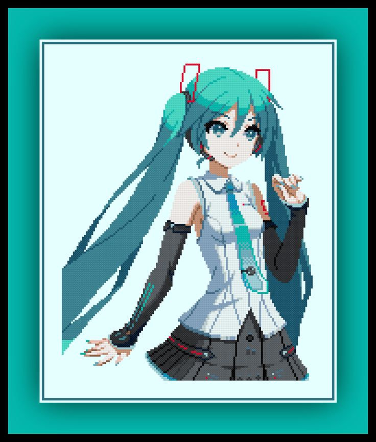 Free Hatsune Miku Cross Stitch Pattern Vocaloid Cross Stitch Quest  - Hatsune Miku Cross Stitch Pattern