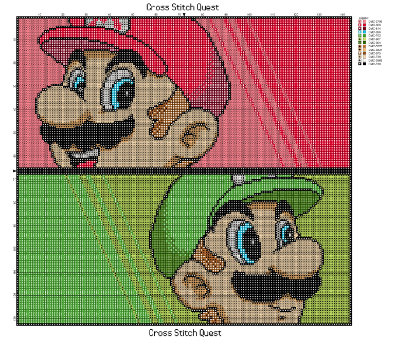 Free Mario And Luigi Cross Stitch Pattern Super Mario Bros Cross  - Super Smash Bros Cross Stitch Pattern