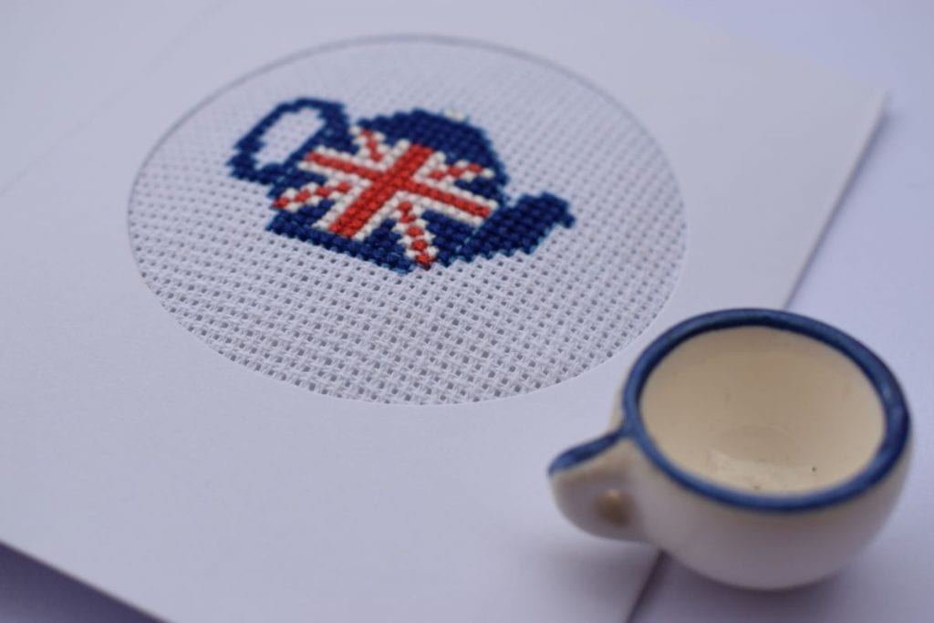Free Union Jack Teapot Cross Stitch Pattern Craft With Cartwright - Union Jack Cross Stitch Pattern Free