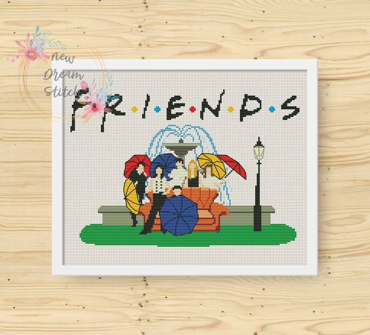 Friends Cross Stitch Pattern Funny TV Show Cross Stitch Etsy Cross  - Friends Tv Show Cross Stitch Patterns Free