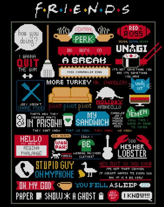 Friends TV Show Nostalgia Cross Stitch Pattern Etsy In 2021 Stitch  - Friends Tv Show Cross Stitch Patterns Free