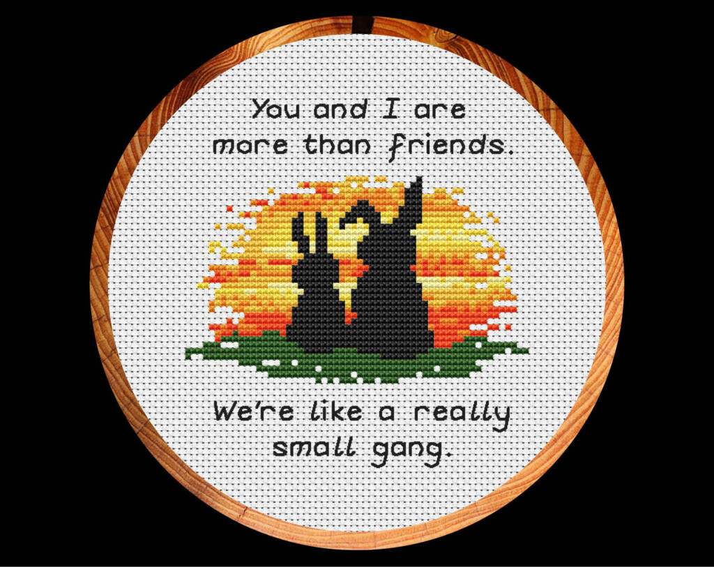 Friendship Cross Stitch Pattern 2 Friends Together Bunnies Cute Best  - Friendship Cross Stitch Patterns Free