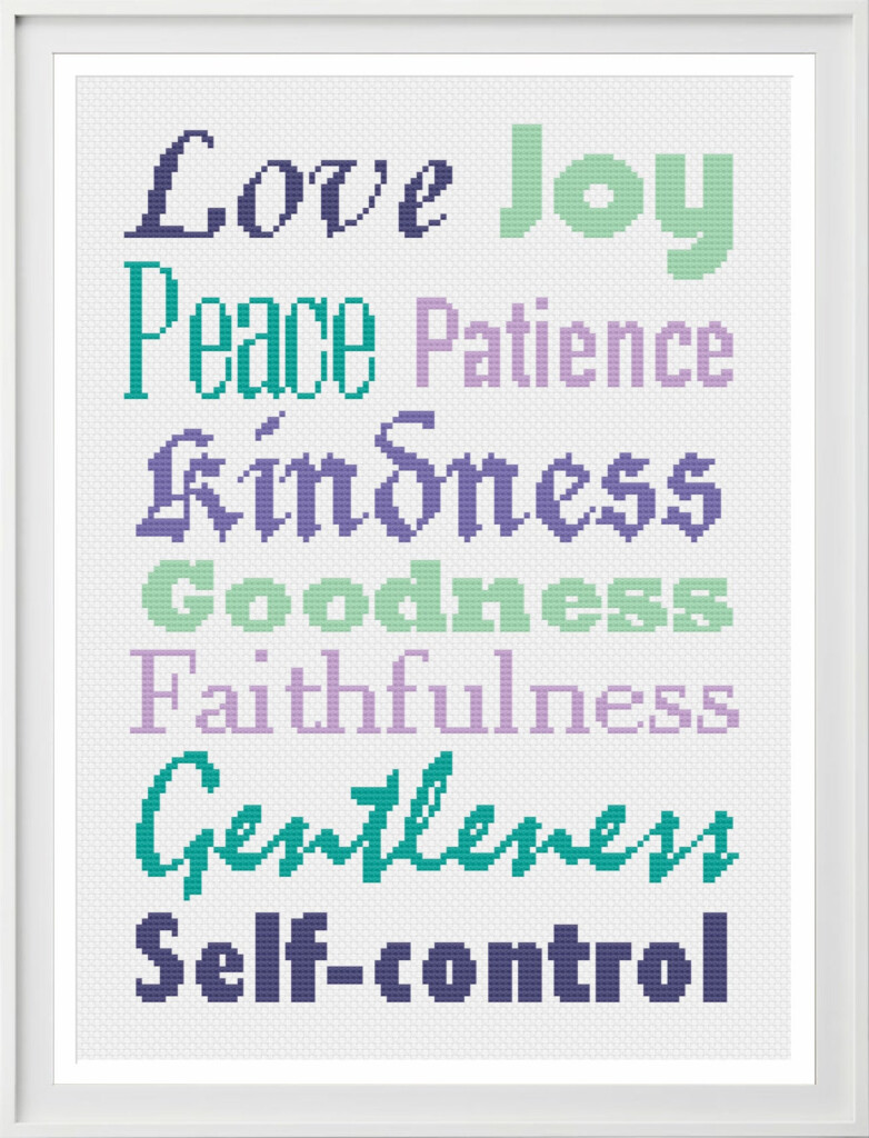 Fruit Of The Spirit Cross Stitch Pattern Christian Cross Stitch Chart  - Holy Spirit Cross Stitch Pattern