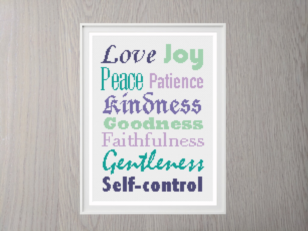 Fruit Of The Spirit Cross Stitch Pattern Christian Cross Stitch Chart  - Holy Spirit Cross Stitch Pattern