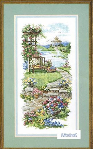 Garden Gazebo Cross Stitch Pattern Counted Cross Stitch Patterns And  - Christmas Garden Cross Stitch Pattern