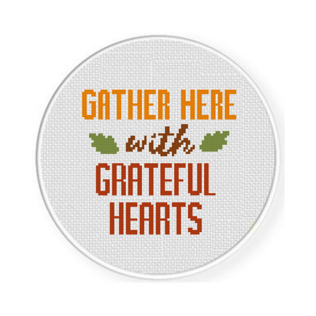 Gather Here With Grateful Hearts Cross Stitch Pattern Daily Cross Stitch - Queen Of Hearts Cross Stitch Pattern