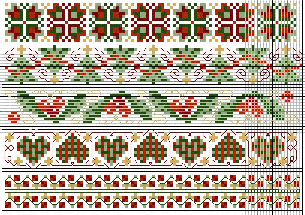 Gazette94 FRISES Cross Stitch Border Pattern Christmas Cross Stitch  - Cross Stitch Christmas Border Patterns