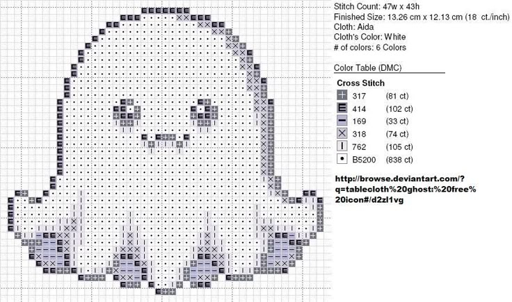 Ghost 5 Halloween Cross Stitch Patterns Halloween Cross Stitches  - Free Ghost Cross Stitch Patterns