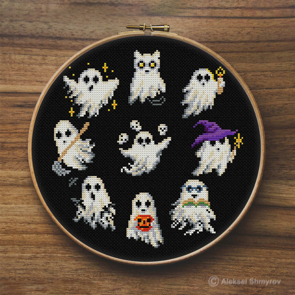 Ghosts Mini Cross Stitch Pattern Spooky Cross Stitch Easy Etsy - Free Ghost Cross Stitch Patterns