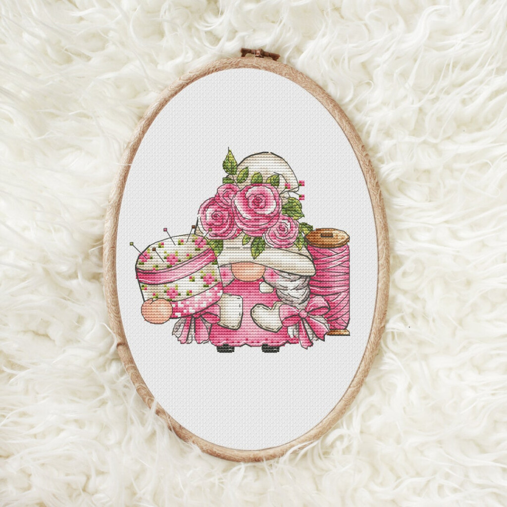 Gnome Needleworker Cross Stitch Pattern Gnome Embroiderer Cross Stitch  - Home Of A Needleworker Cross Stitch Pattern