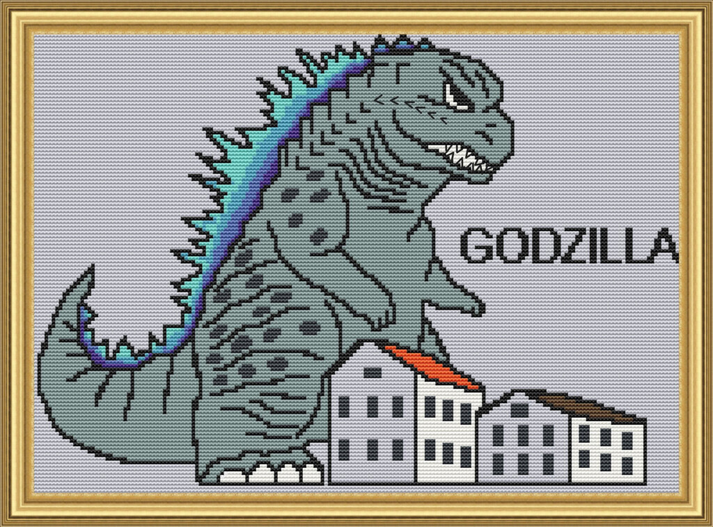 Godzilla Cross Stitch Pattern - Godzilla Cross Stitch Pattern Free