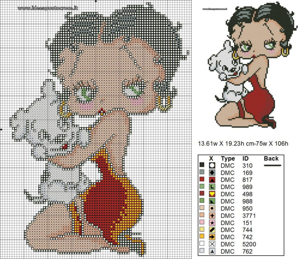 Gr ficos Ponto Cruz Drica Betty Boop Disney Cross Stitch Patterns  - Betty Boop Cross Stitch Patterns