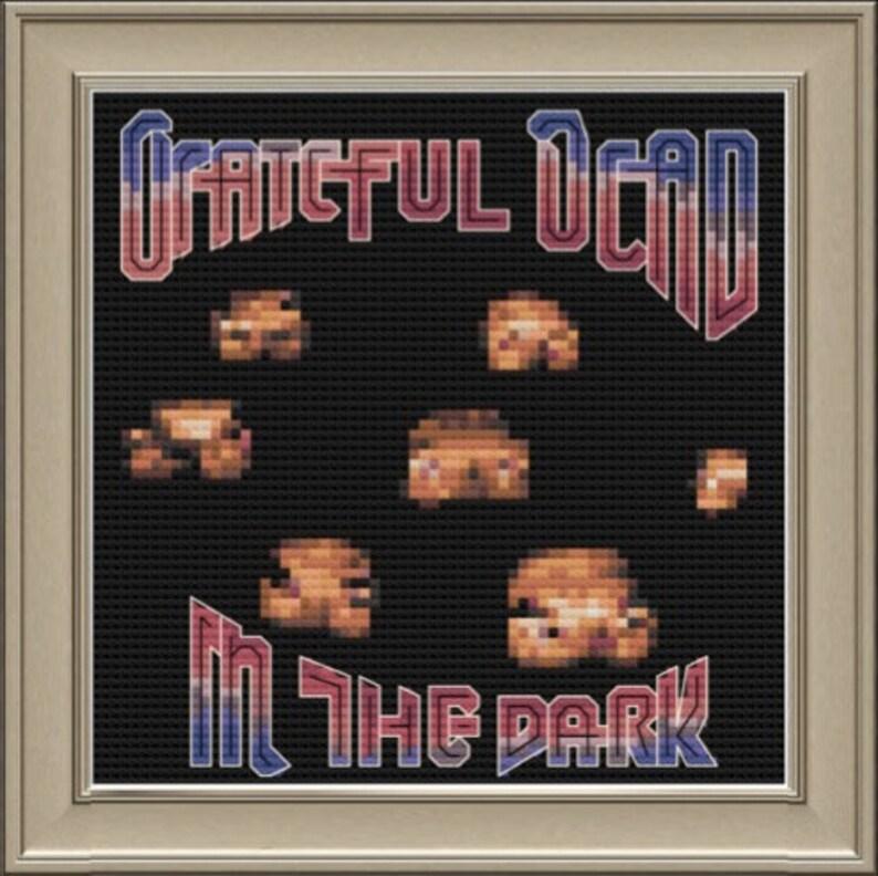 Grateful Dead Cross Stitch Pattern In The Dark Album Cover Art PDF  - Grateful Dead Cross Stitch Pattern