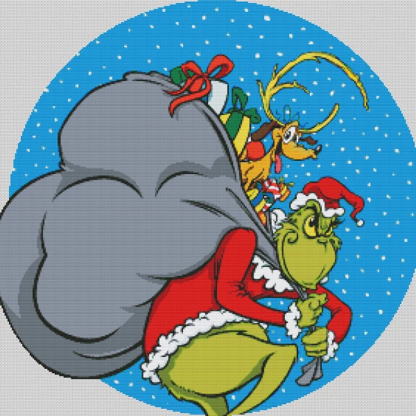 Grinch Cross Stitch Pattern Christmas PDF Cross Stitch Cha Inspire  - The Grinch Cross Stitch Pattern