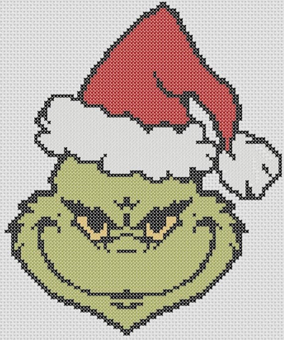 Grinch Cross Stitch Pattern Etsy - The Grinch Cross Stitch Pattern