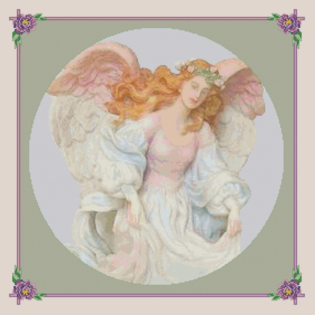 GUARDIAN ANGEL Cross Stitch Pattern Approx 12 25 X Etsy - Guardian Angel Cross Stitch Pattern