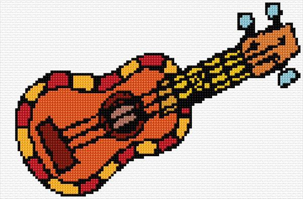 Guitar Cross Stitch Designs - Small Guitar Cross Stitch Pattern