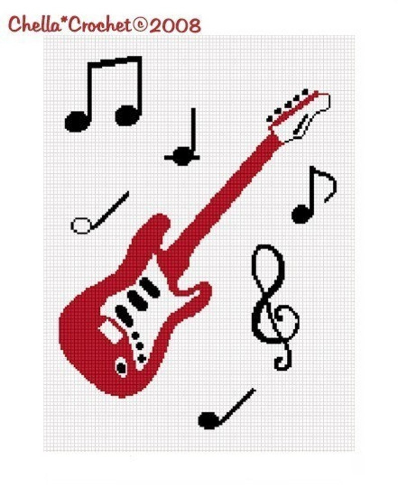Guitar Cross Stitch Pattern Free Cross Stitch Patterns - Small Guitar Cross Stitch Pattern