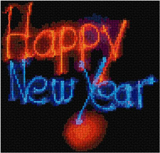 Happy New Year Cross Stitch Designs - New Year Cross Stitch Patterns